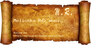 Melicska Rémusz névjegykártya